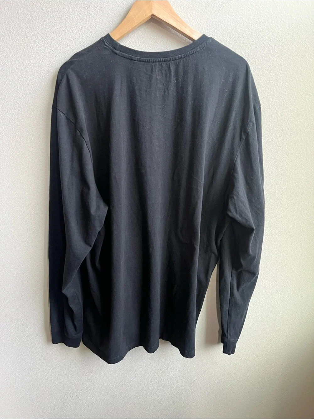 Caterpillar Black Long Sleeve Pocket Tee with Yellow Accent